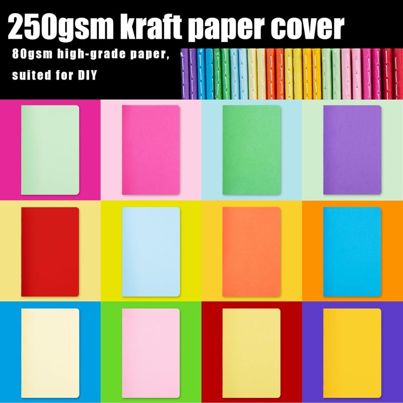 Koogel 24 Pack Mini Pocket Notebooks, Small Blank Notebooks 3.5 x 5.5 Inch Memo Steno Tiny Notepad Bulk 48 Pages of each Journals for Kids Students Nursing School Essentials Office Supplies 12 Colors - Image 2